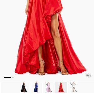 Mac Duggal Strapless Sleeveless Ruched Asymmetrical Bubble Hem Gown